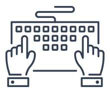 hands on a keyboard icon