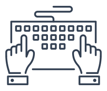 hands on a keyboard icon