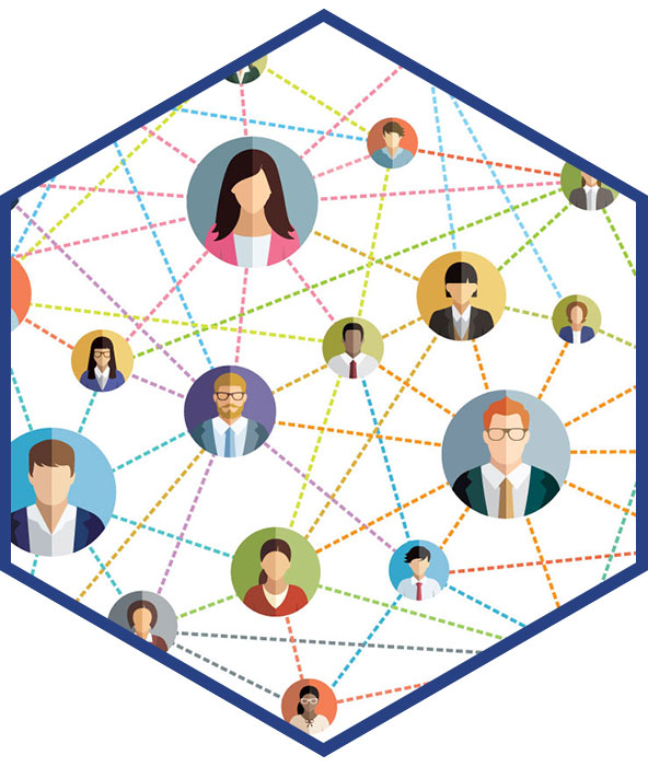 Network of people illustration.